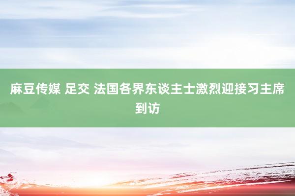 麻豆传媒 足交 法国各界东谈主士激烈迎接习主席到访