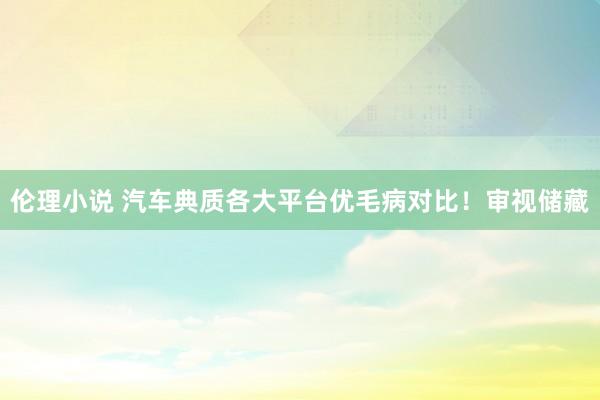 伦理小说 汽车典质各大平台优毛病对比！审视储藏