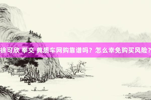 徐可欣 拳交 典质车网购靠谱吗？怎么幸免购买风险？