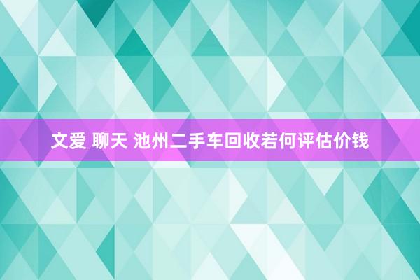文爱 聊天 池州二手车回收若何评估价钱