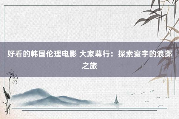 好看的韩国伦理电影 大家尊行：探索寰宇的浪掷之旅