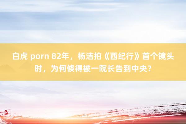 白虎 porn 82年，杨洁拍《西纪行》首个镜头时，为何倏得被一院长告到中央？