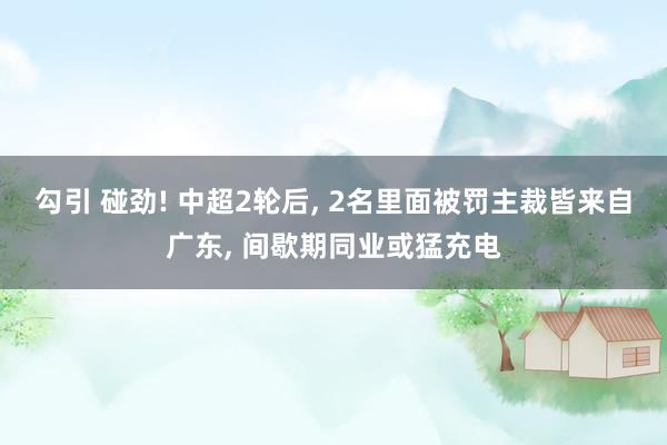 勾引 碰劲! 中超2轮后, 2名里面被罚主裁皆来自广东, 间歇期同业或猛充电