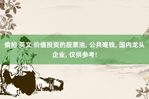 偷拍 英文 价值投资的股票池, 公共唯独, 国内龙头企业, 仅供参考!