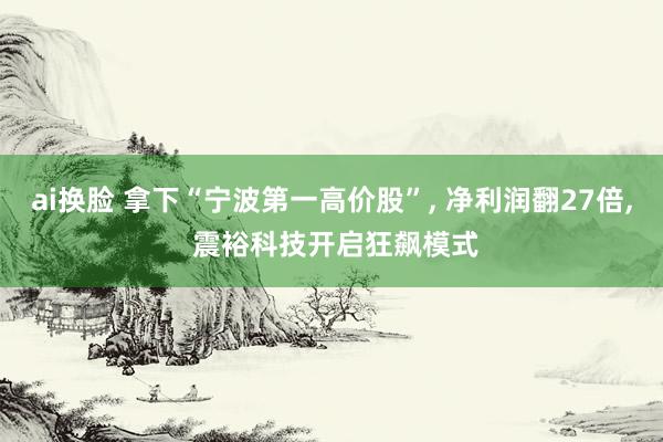 ai换脸 拿下“宁波第一高价股”, 净利润翻27倍, 震裕科技开启狂飙模式