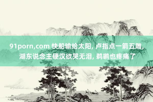 91porn,com 快船输给太阳, 卢指点一箭五雕, 湖东说念主硬汉欲哭无泪, 鹈鹕也疼痛了